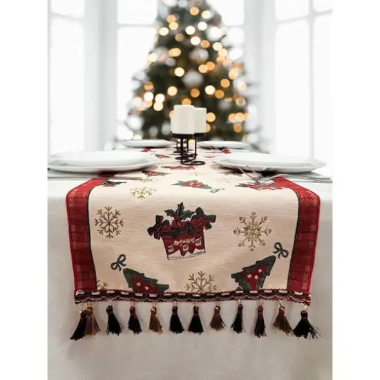 Wizardi 13.75" x 71" Festive Christmas Presents Table Runner {4}