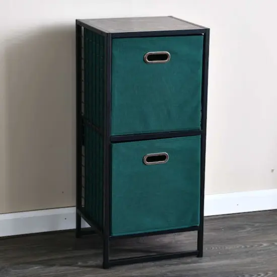 2 Pack Household Essentials 13" Fabric Storage Bins Green {4}