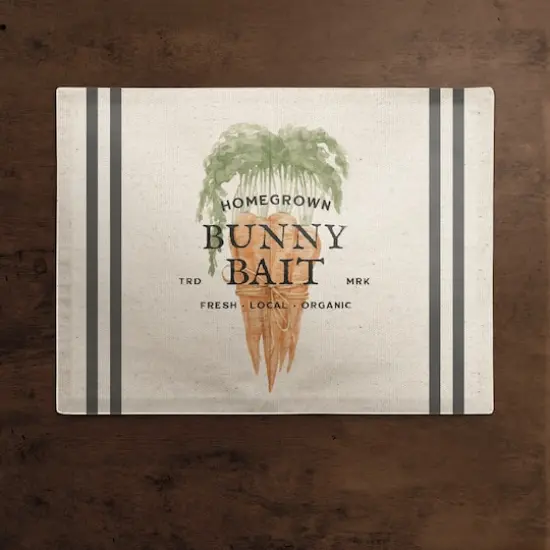 Bunny Bait Carrots 3 18" x 14" Poly Twill Placemat {3}