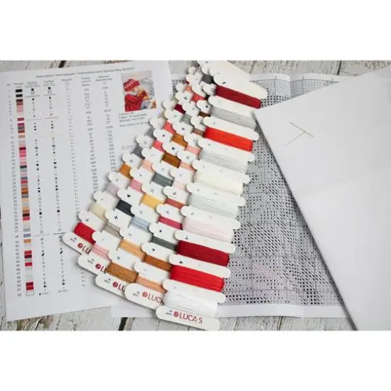 Luca-S Girl Kissing Puppy Counted Cross Stitch Kit {7}