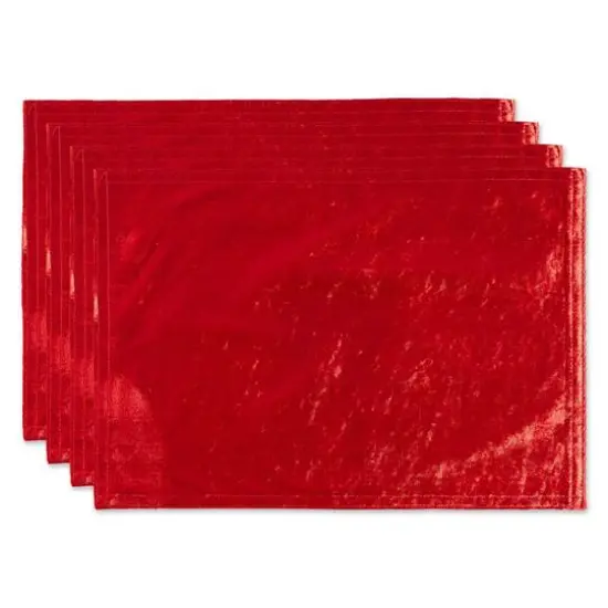 DII&reg; Velvet Placemats, 4ct. Red {2}