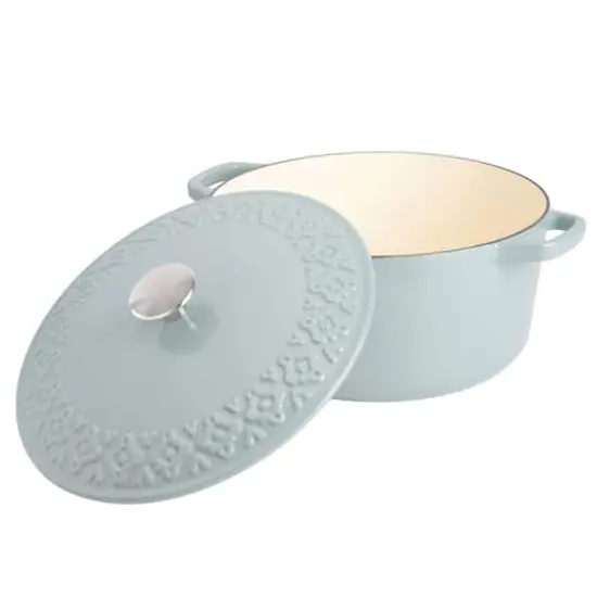 Spice By Tia Mowry Savory Saffron 6qt. Enameled Cast Iron Dutch Oven with Lid Mint {7}