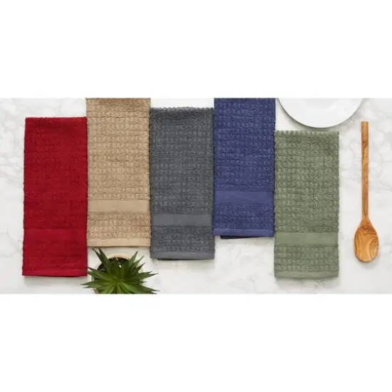 DII&reg; Solid Barn Red Waffle Terry Dishtowels, 4ct. {8}