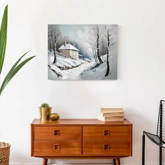Neutral Winter Woods Canvas Wall Art {5}