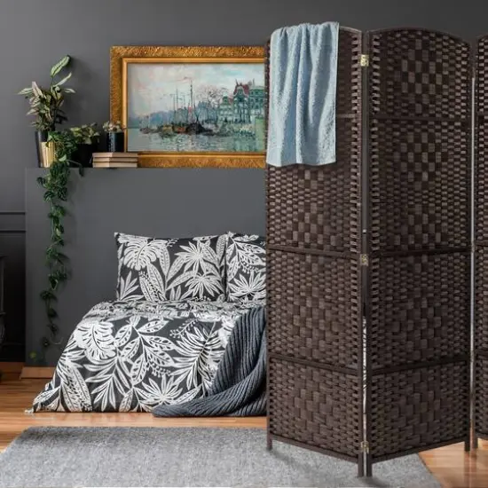 Sorbus 6-Panel Room Divider Brown {5}