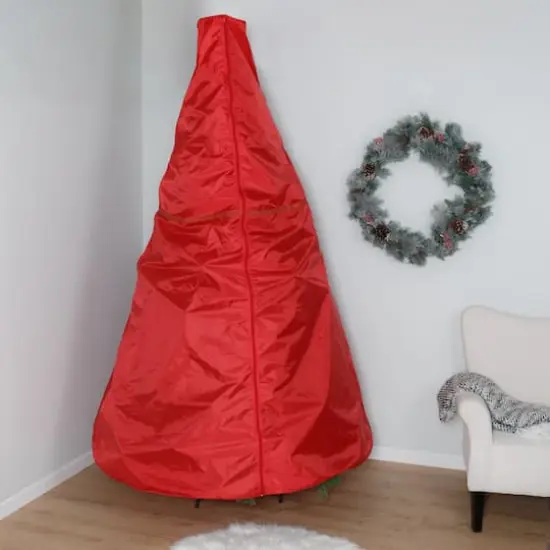 Honey Can Do 8ft. Red Upright Christmas Tree Storage Bag {3}