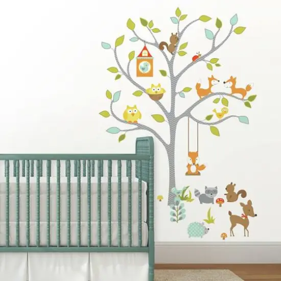 RoomMates Woodland Fox & Friends Tree Peel & Stick Wall Decals {4}