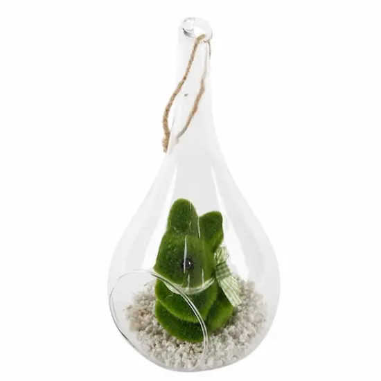 Flora Bunda&reg; 12" Easter Bunny Glass Teardrop Terrarium {1}