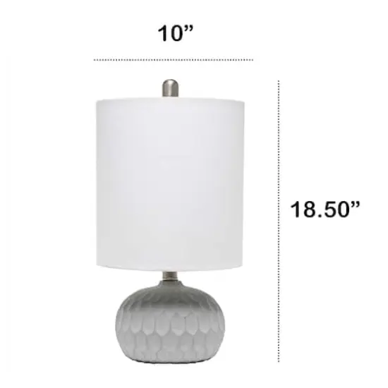 Lalia Home 19" Concrete Thumbprint Table Lamp with White Fabric Shade {4}