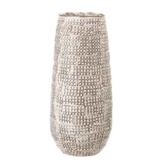 Hello Honey&reg; Brown Basketweave Embossed Stoneware Vase {1}