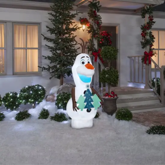 5.5ft. Airblown&reg; Inflatable Olaf with Christmas Trees {5}