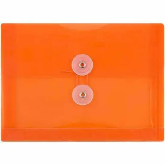JAM Paper 5.5" x 7.5" Orange Plastic Button String Booklet Envelopes, 24ct. {1}
