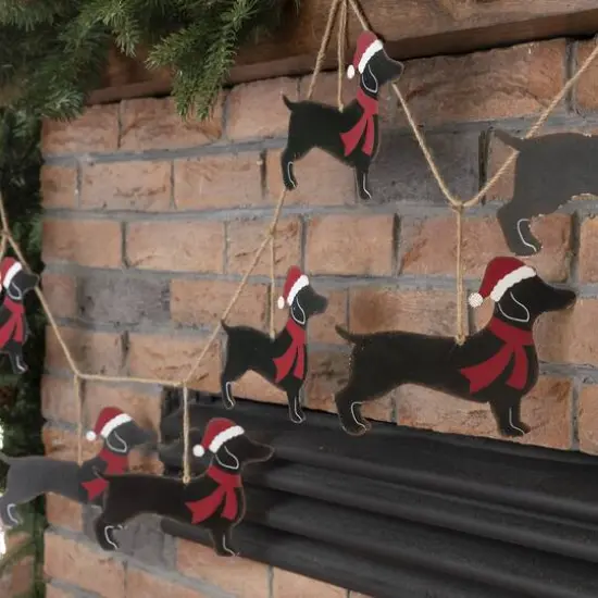 Glitzhome&reg; 6ft. Metal Christmas Dog Garland {5}