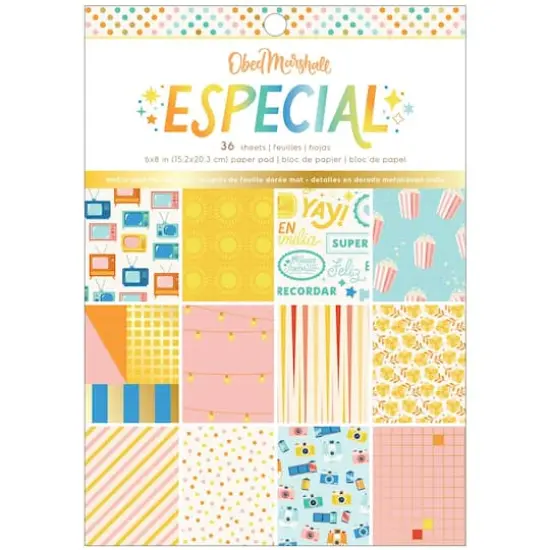 American Crafts&trade; 6" x 8" Obed Marshall Especial Single-Sided Paper Pad, 36ct. {1}