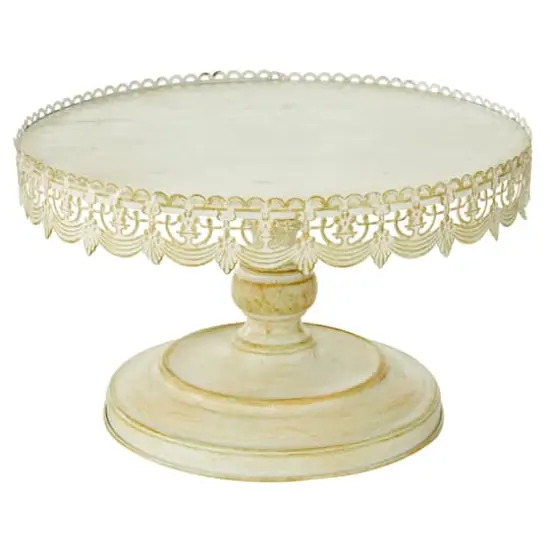 16" White Iron Farmhouse Cake Stand {1}
