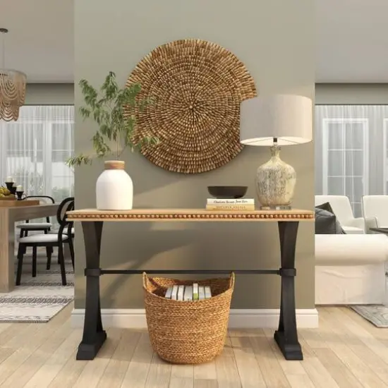 11" White Ceramic Vase with Wrapped Rattan Detailing {15}