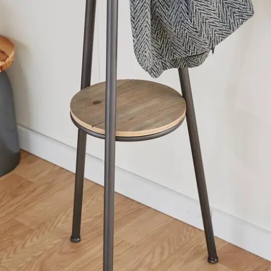 72" Gray Metal Modern Coat Rack {7}