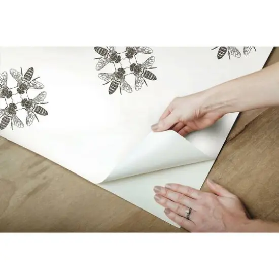 RoomMates Honey Bee Peel & Stick Wallpaper Black {9}