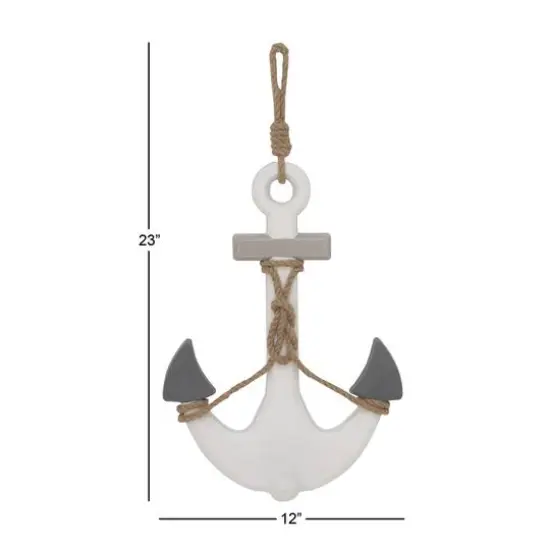 White Coastal Wood Wall Decor, 23" x 12" {8}