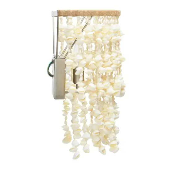 Hello Honey&reg; 10" Round Metal and Shell Wall Sconce {6}