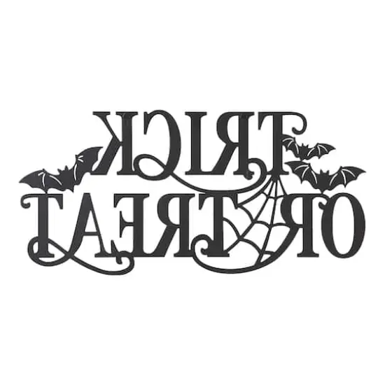 Glitzhome&reg; 24" Metal Halloween TRICK OR TREAT Wall Sign {5}