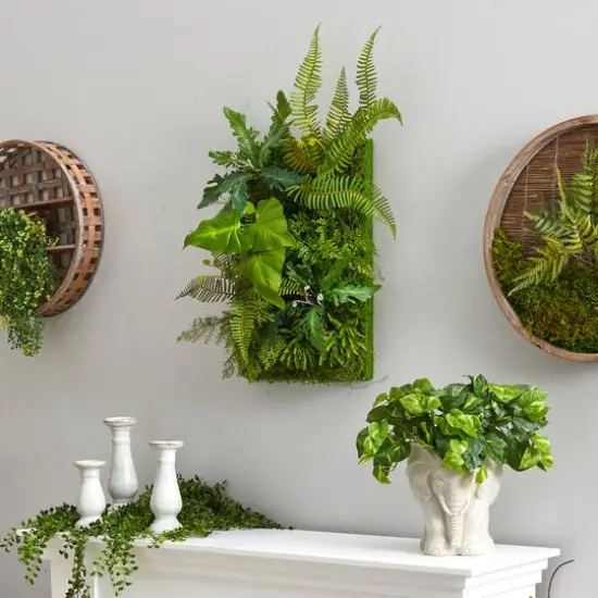 24" Mixed Foliage Artificial Wall Mat {3}
