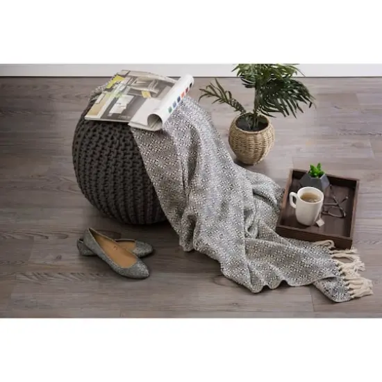 DII&reg; Gray Diamond Stitch Throw {5}