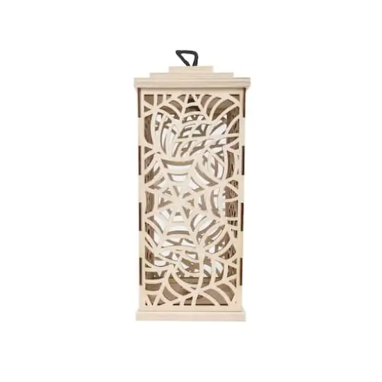 10" DIY LED Web Wood Lantern D&eacute;cor by Make Market&reg; {1}