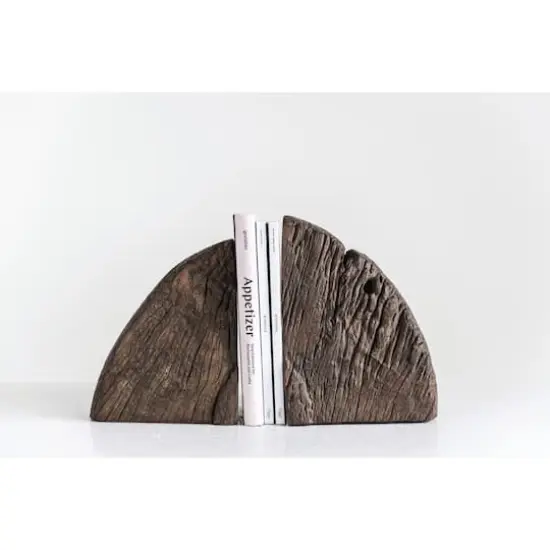 Hello Honey&reg; Found Wood Wheel Cog Bookends Set {3}