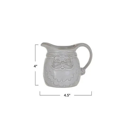 Hello Honey&reg; 10oz. White Stoneware Santa Shaped Creamer in Reactive Glaze {4}