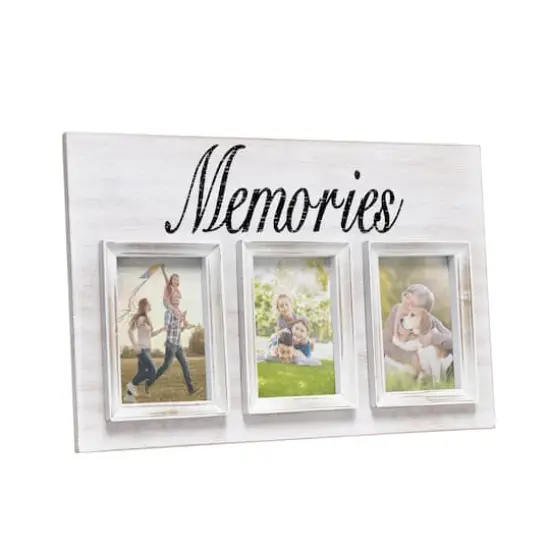  Elegant Designs Whitewash Memories 3 Photo Collage 4" x 6" Picture Frame {7}