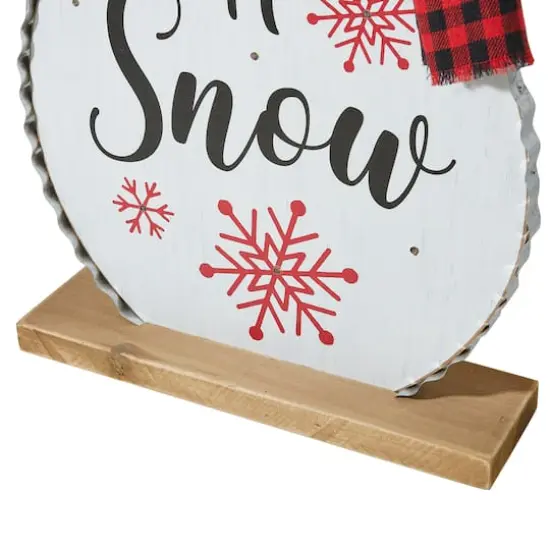 Glitzhome&reg; 3ft. Lighted Wooden Christmas Snowman Porch D&eacute;cor with Timer {7}