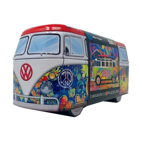VW Wave Hopper Collectible Bus-Shaped Tin Puzzle: 550 Pcs {5}