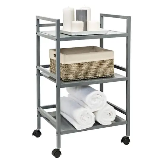Honey Can Do Gray Metal Rolling Cart {4}