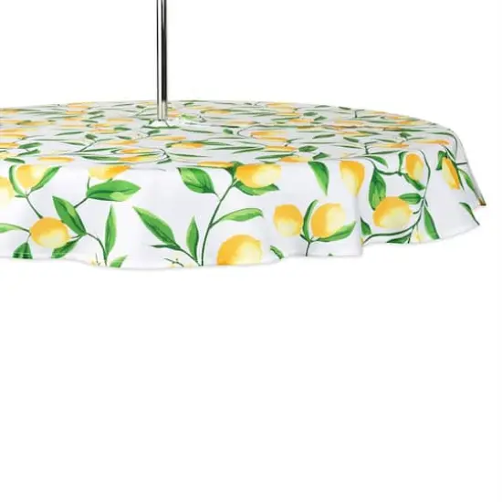 DII® 60" Lemon Bliss Print Outdoor Tablecloth with Zipper {1}