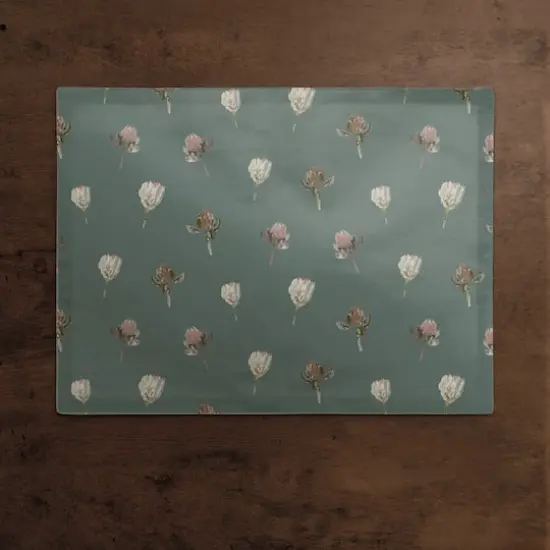 Cottage Florals Cotton Twill Placemat Emerald {3}