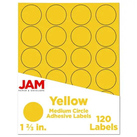 JAM Paper Circle Label Stickers Yellow {1}