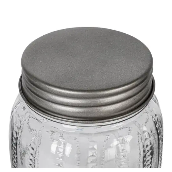 Hello Honey Tea Embossed Glass Jar with Metal Lid {6}