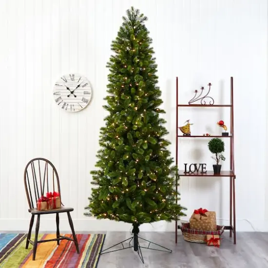 8ft. Pre-Lit Virginia Spruce Artificial Christmas Tree, Warm White LED Lights {8}