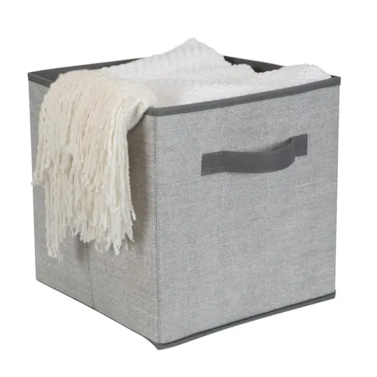Simplify 12" Collapsible Heather Gray Storage Cube {3}