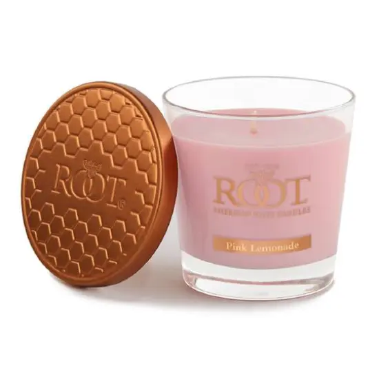 Root Candles 6.3oz. Small Scented Honeycomb Veriglass Jar Candle Pink Lemonade {1}