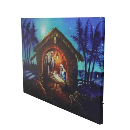 LED Fiber Optic Lighted Nativity Scene Christmas Wall Art {3}