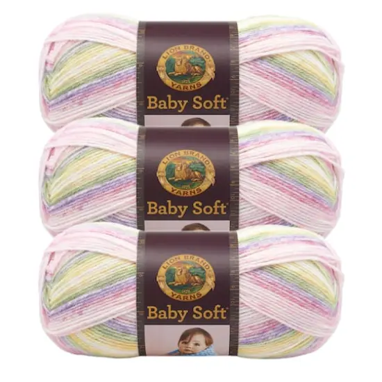 3 Pack Lion Brand&reg; Baby Soft&reg; Variegates Yarn Circus Print {1}