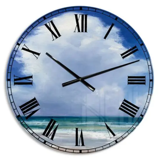 Designart Beach Clouds II Wall Clock {1}