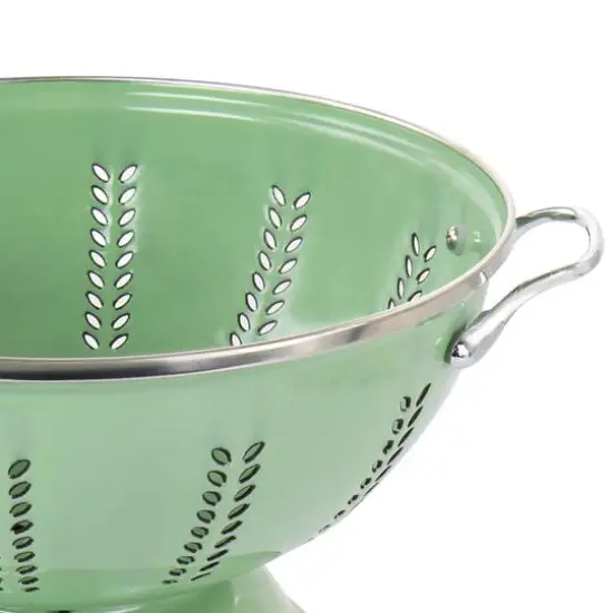 Gibson Home Plaza Cafe Green 4 Quart Enamel Colander {3}