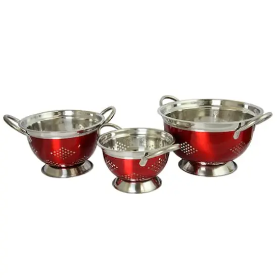 Oster Metaline Red Round Asian Colander Set {5}