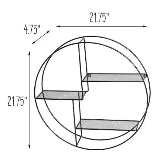 Honey Can Do 3-Tier Steel Circle Wall Shelf {8}