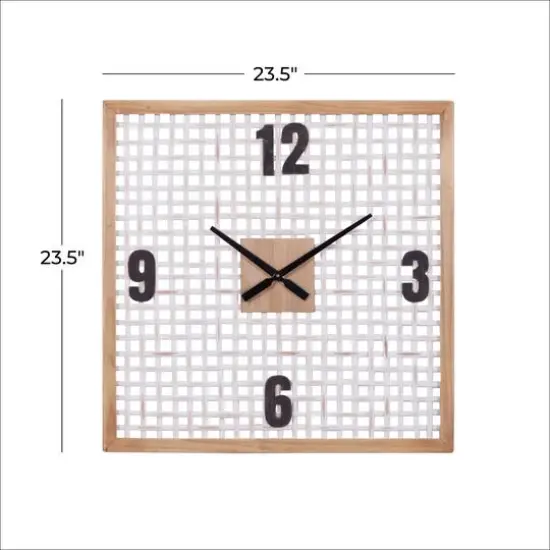 White Farmhouse Wood Wall Clock, 24" x 24" {8}