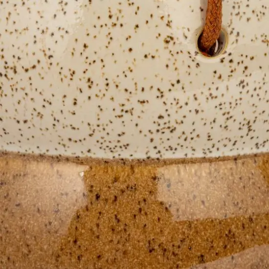 Hello Honey&reg; 5.6" Brown & Cream Hanging Stoneware Planter {4}