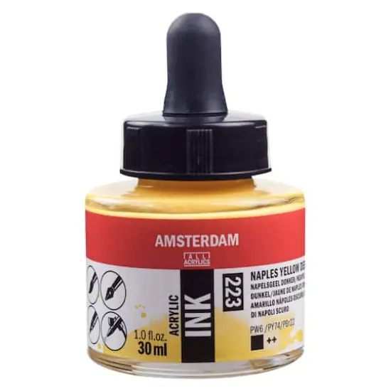 Amsterdam Acrylic Ink, 1oz. 223 Naples Yellow Deep {1}